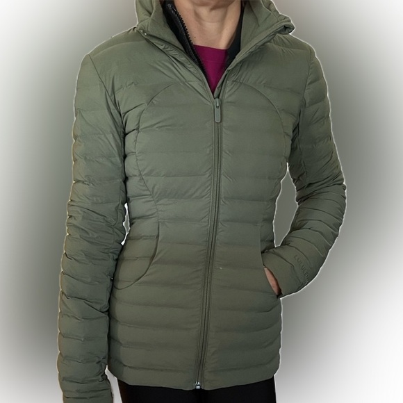 Lululemon Pack It Down puffer Jacket Green Twill Size